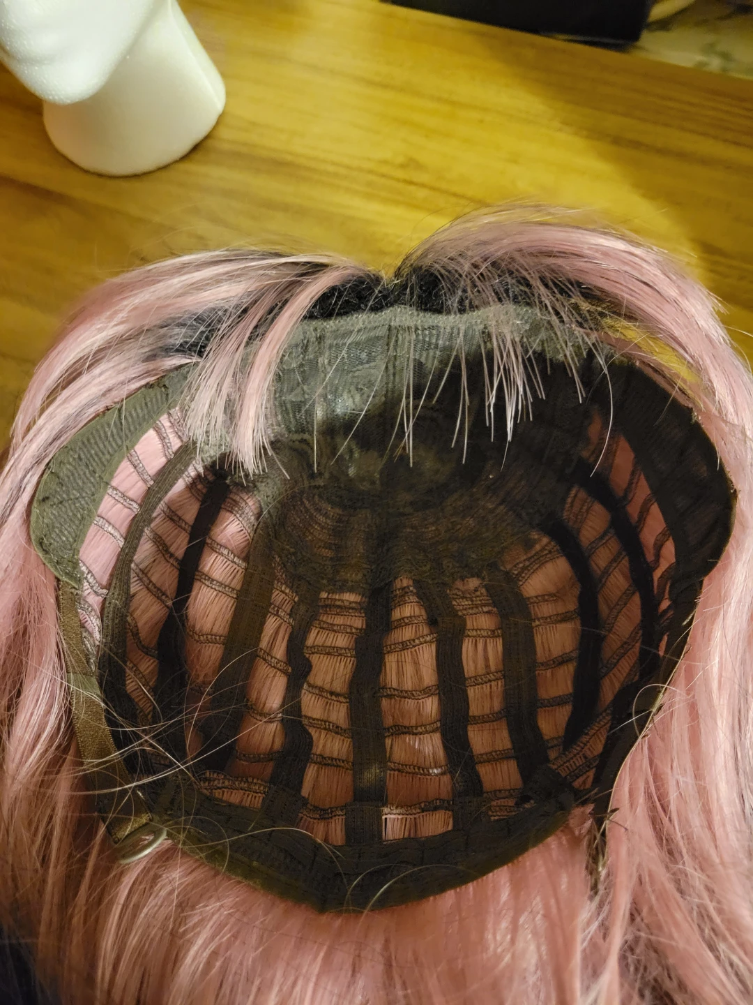 Black and Pink Ombre Wig (Stand Included) - photo 4