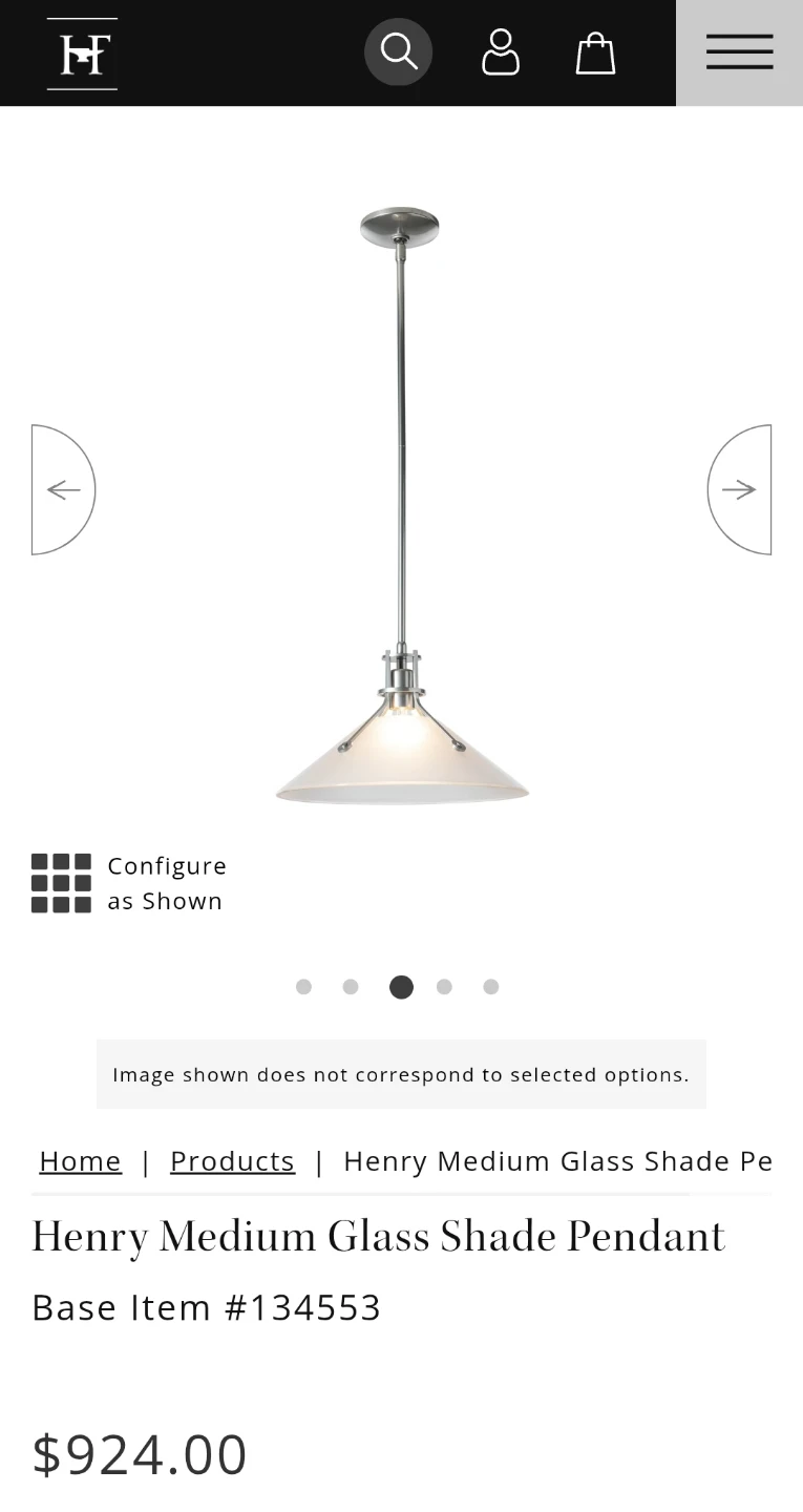 Henry Medium Glass Shade Pendant - photo 3