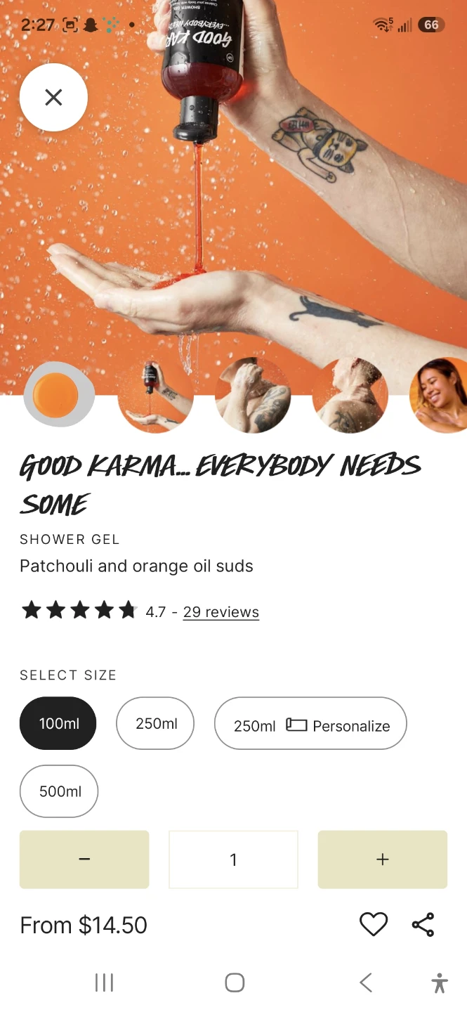 Lush Good Karma Shower Gel 100ml