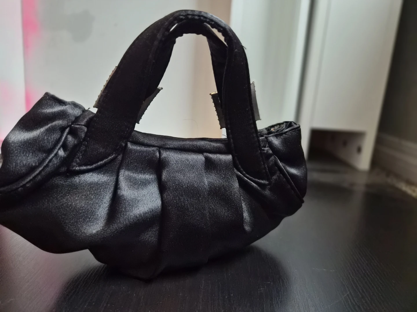 Tiny Black Satin Evening Bag - photo 2