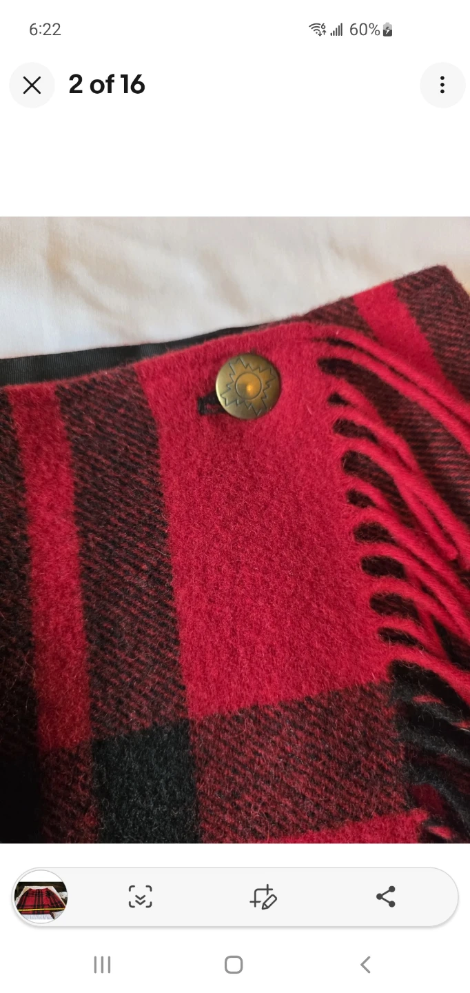 Red and black plaid wrap skirt - photo 3