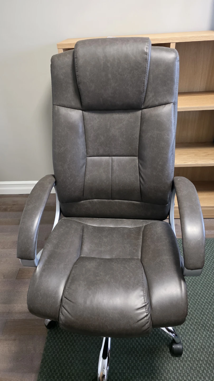 Grey Faux Leather Office Chair