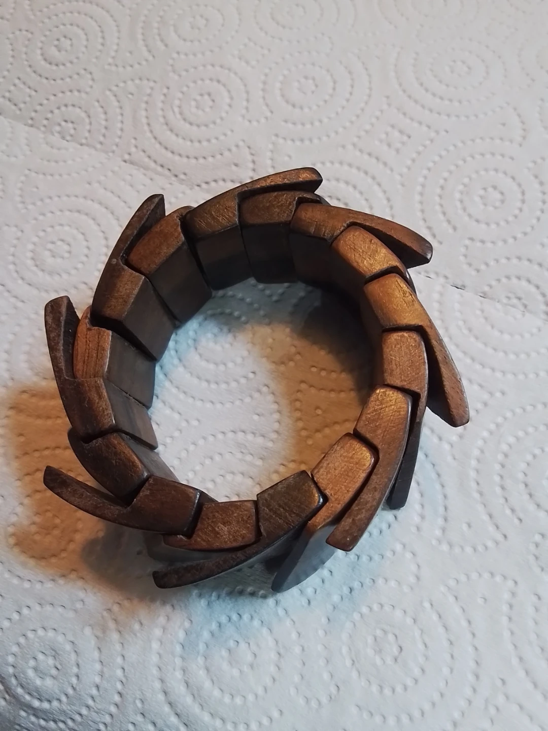 Handcrafted Wooden Modular Interlocking Puzzle Bangle - photo 2