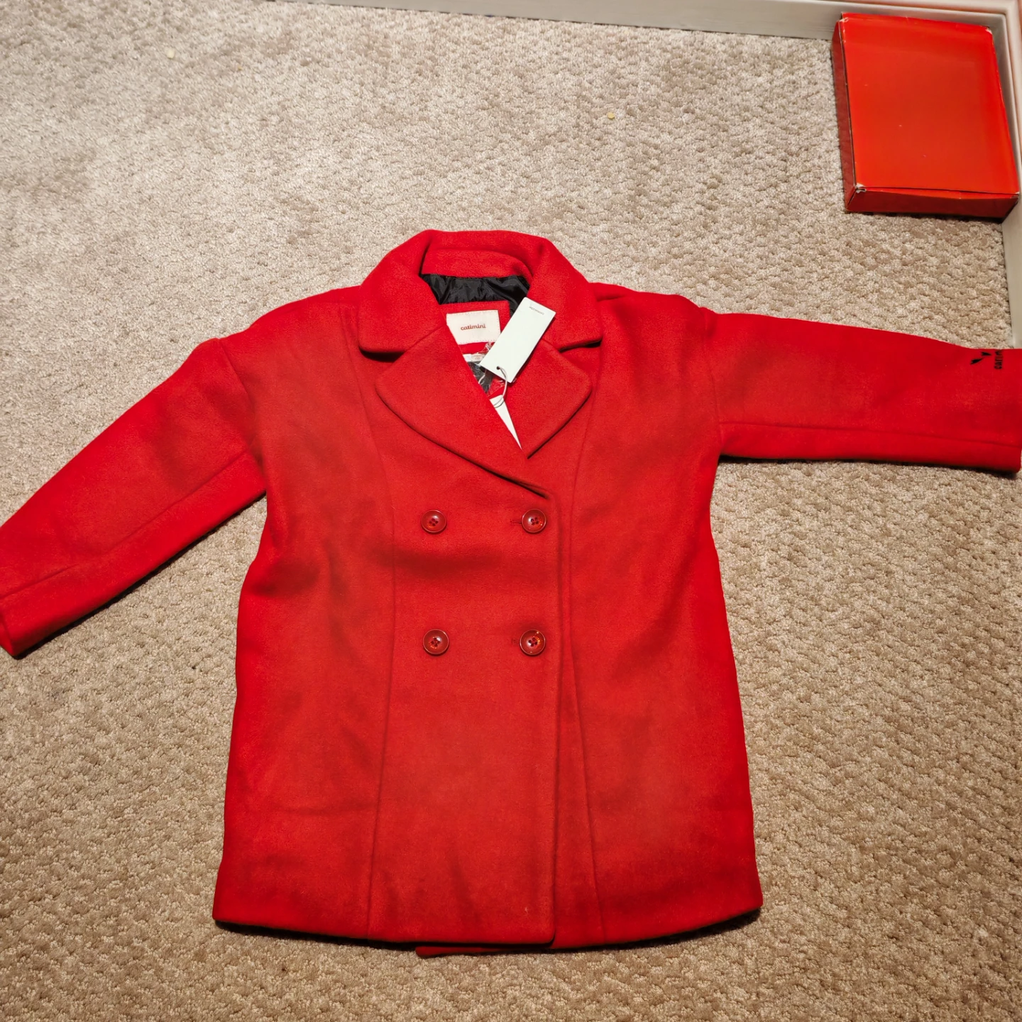 Catimini Red Double-Breasted Wool Coat - photo 5