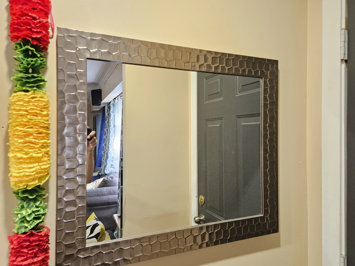 Hammered Metal Wall Mirror
