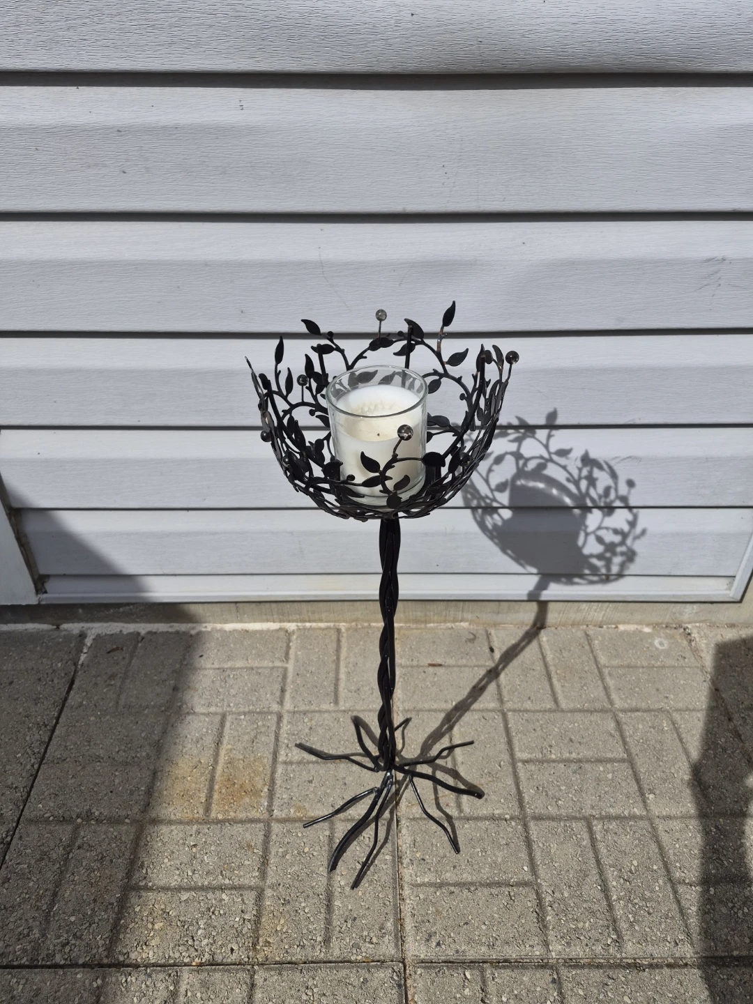 Black Metal Pedestal Candle Holder🏈