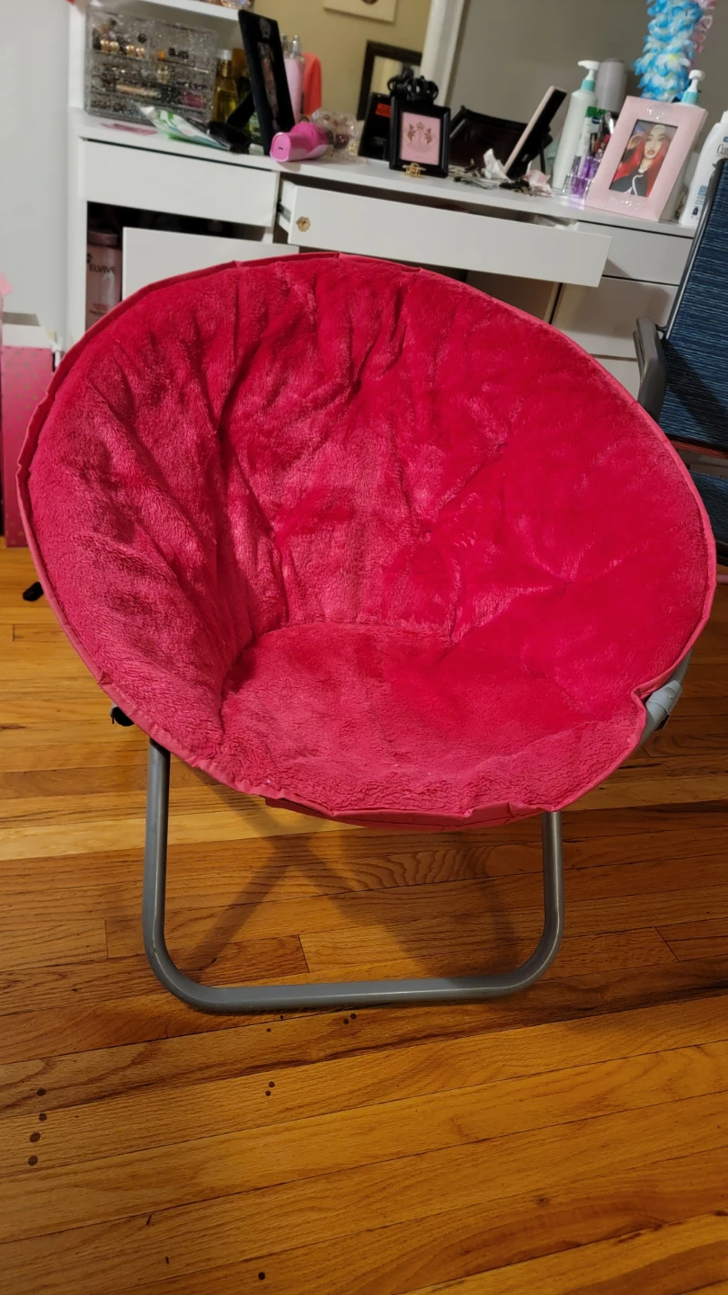 Pink Faux Fur Saucer Chair - photo 2