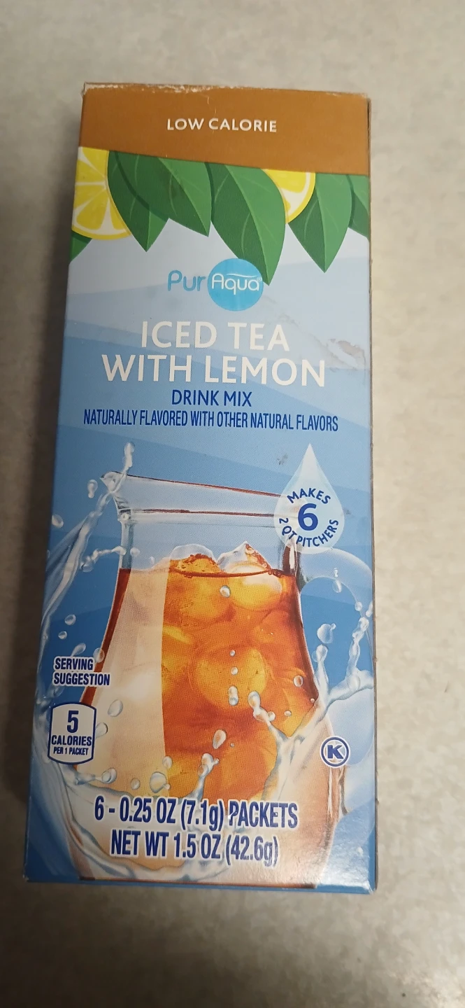Pur Aqua Iced Tea with Lemon Drink Mix Packets