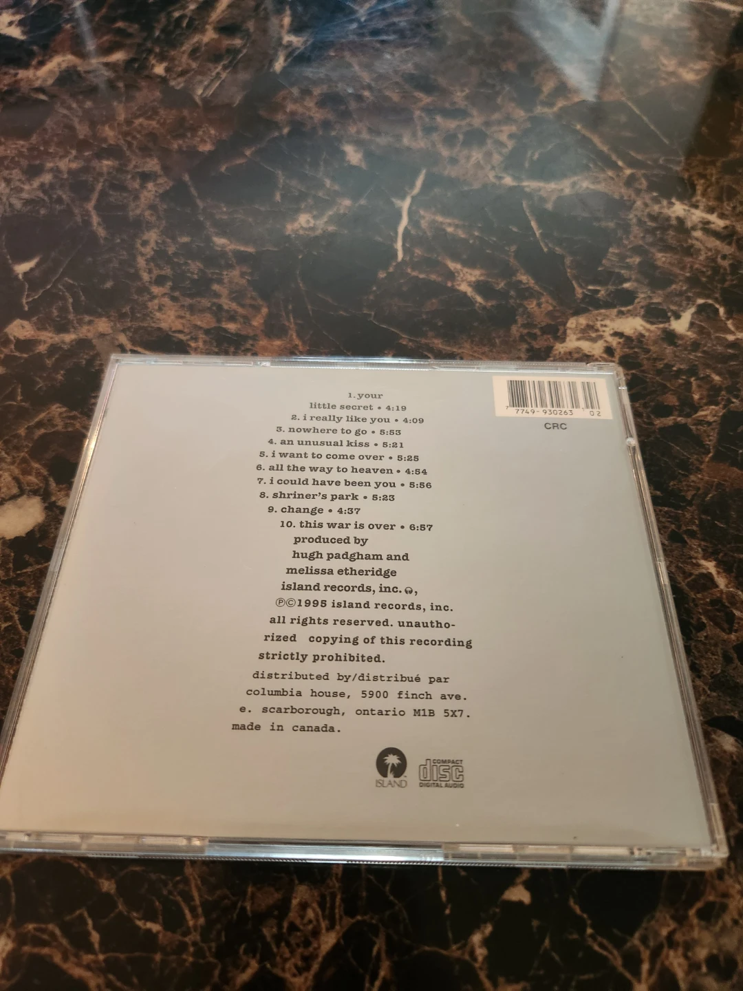Melissa Etheridge Your Little Secret CD - photo 2