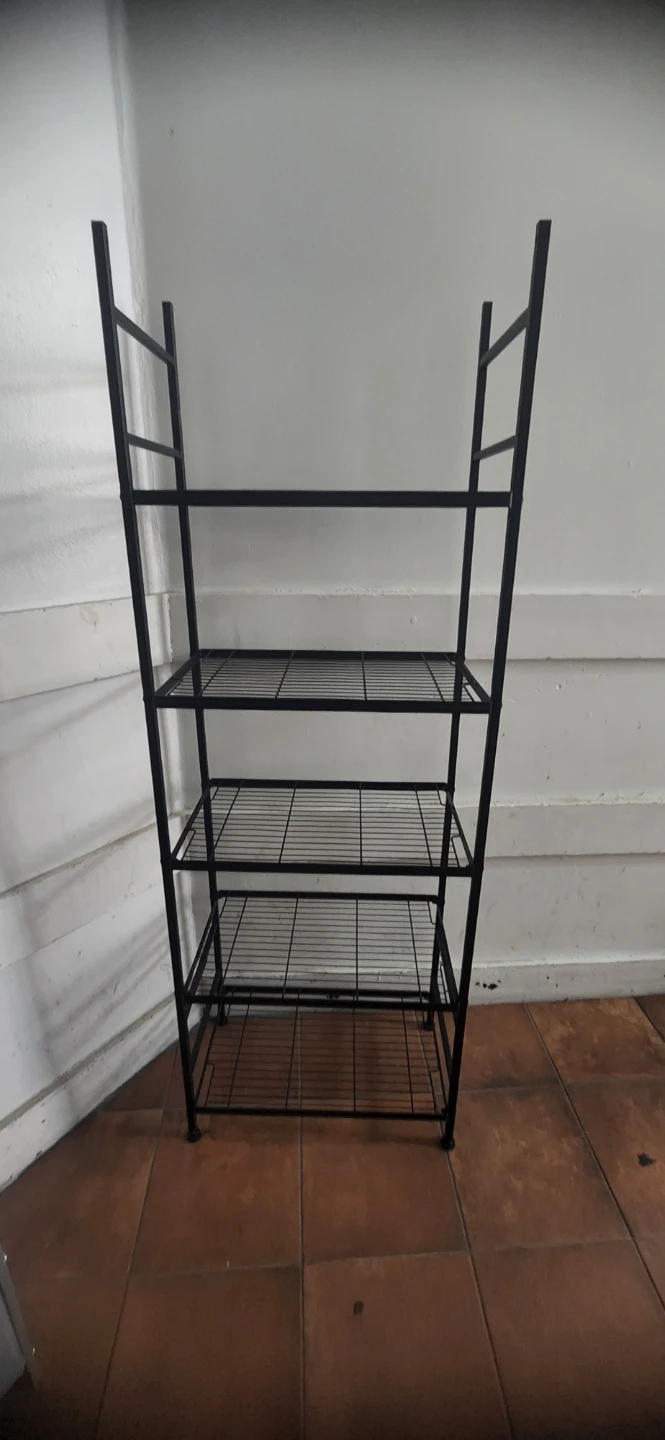 Black 5-Tier Metal Wire Shelf Unit - photo 2