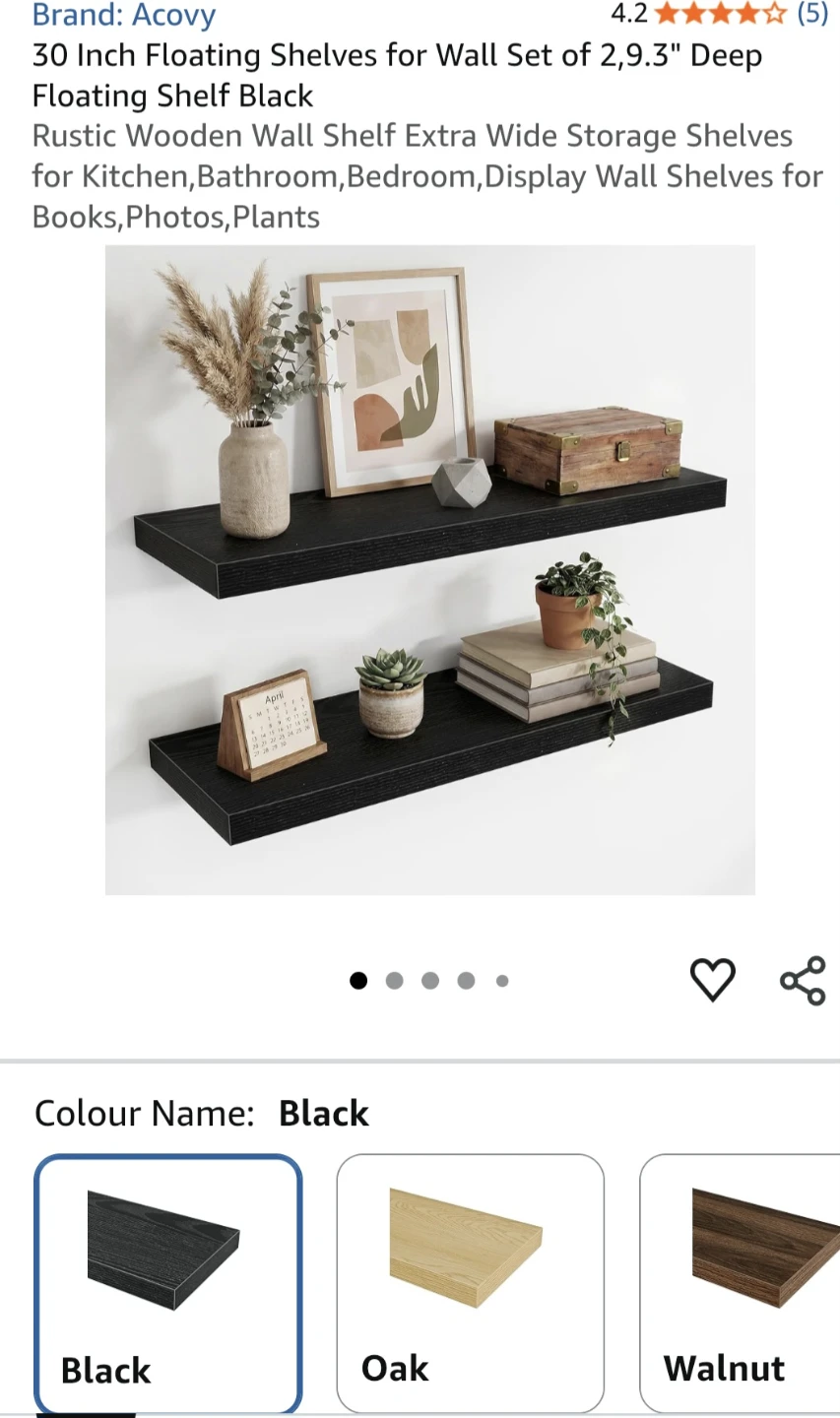 Acovy 30-inch Floating Shelves, Set of 2 - photo 3