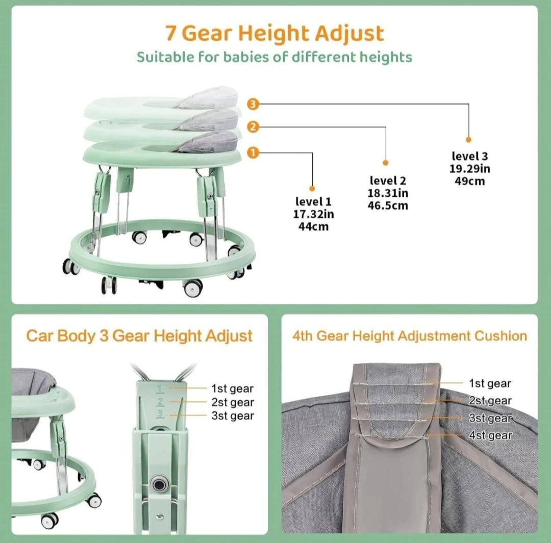 New<> Collapsible Baby Walker in Green - photo 2