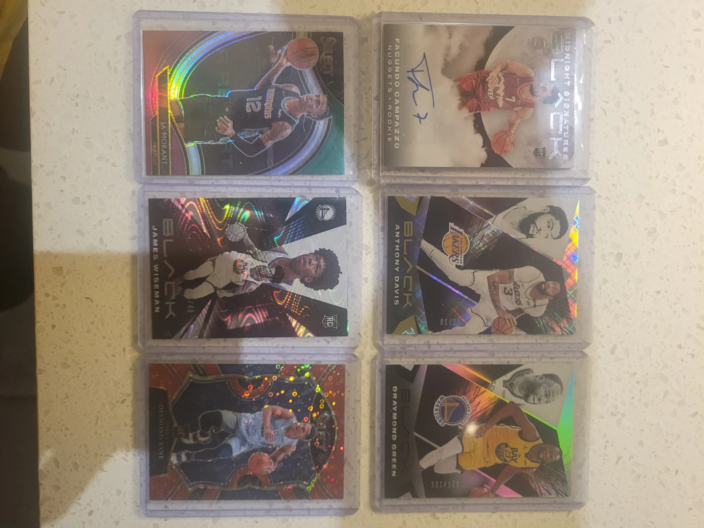 Set of 6 Panini Basketball Trading Cards