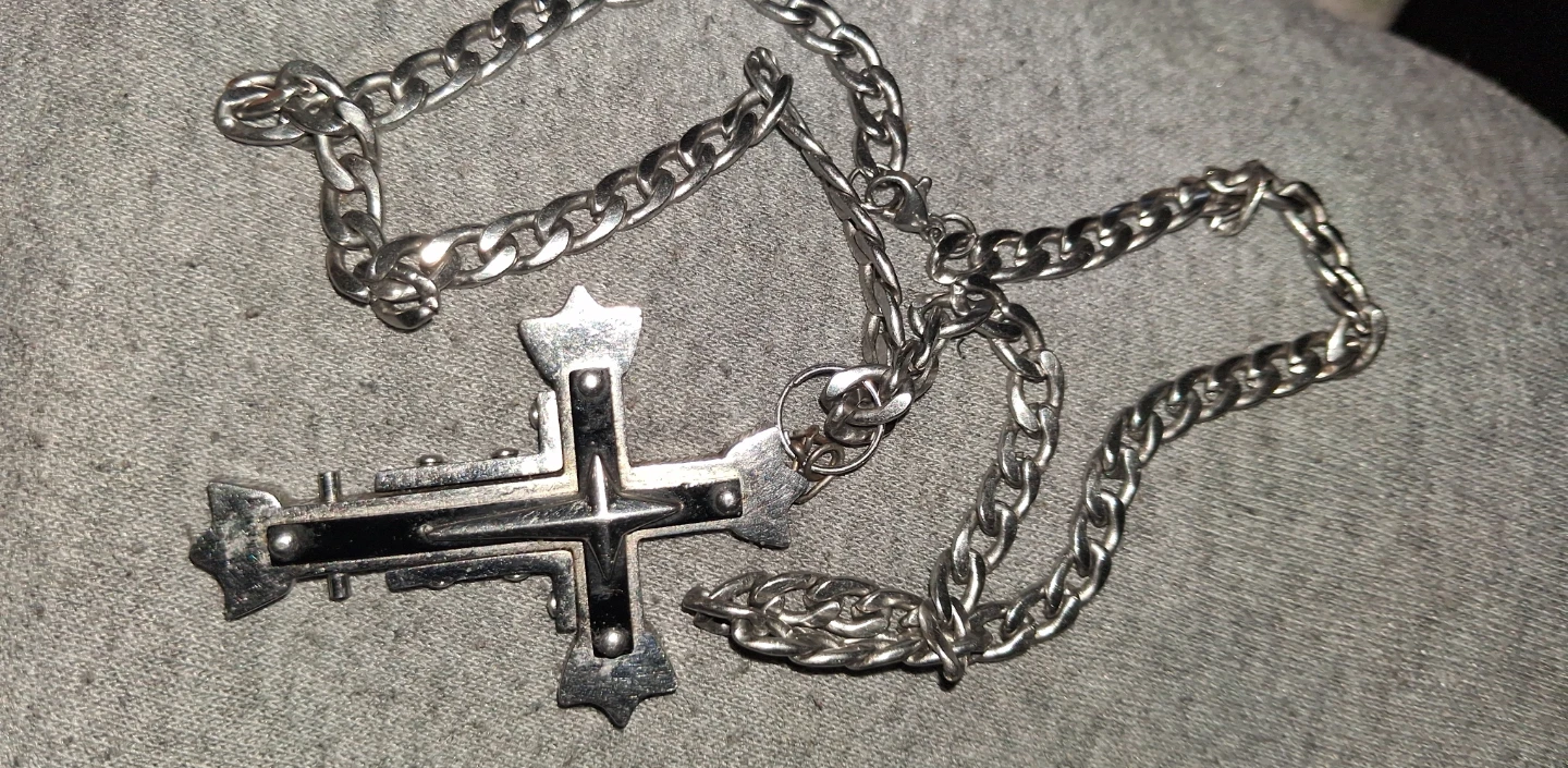 Silver-Tone Cross Pendant Necklace