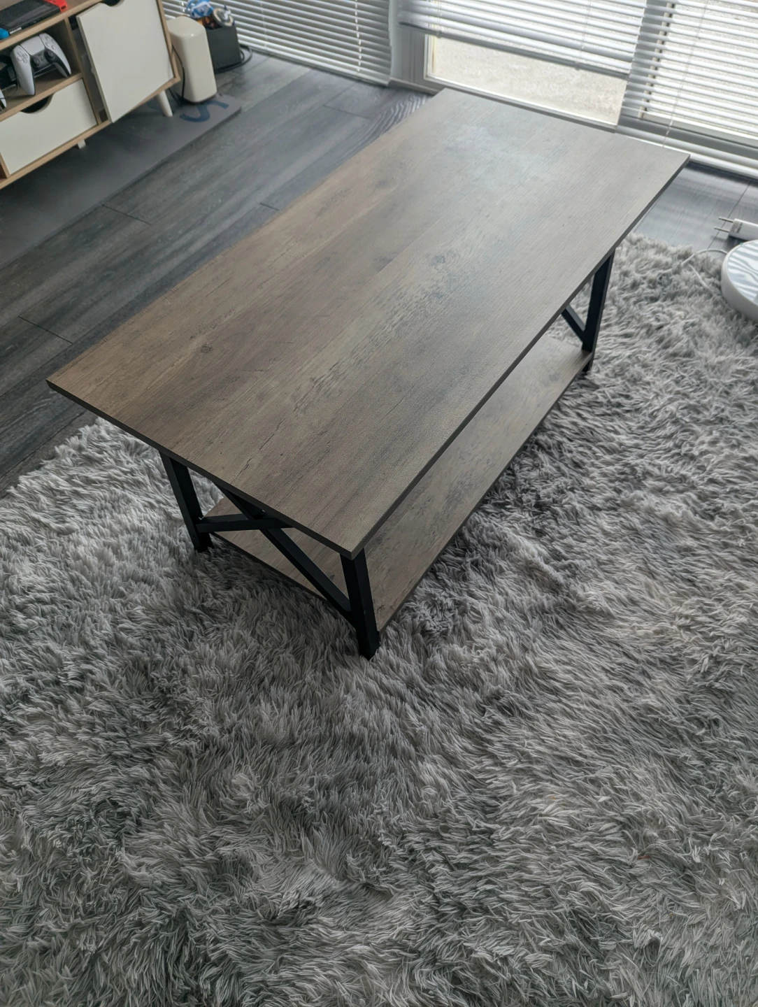 Industrial Coffee Table with Lower Shelf - photo 2