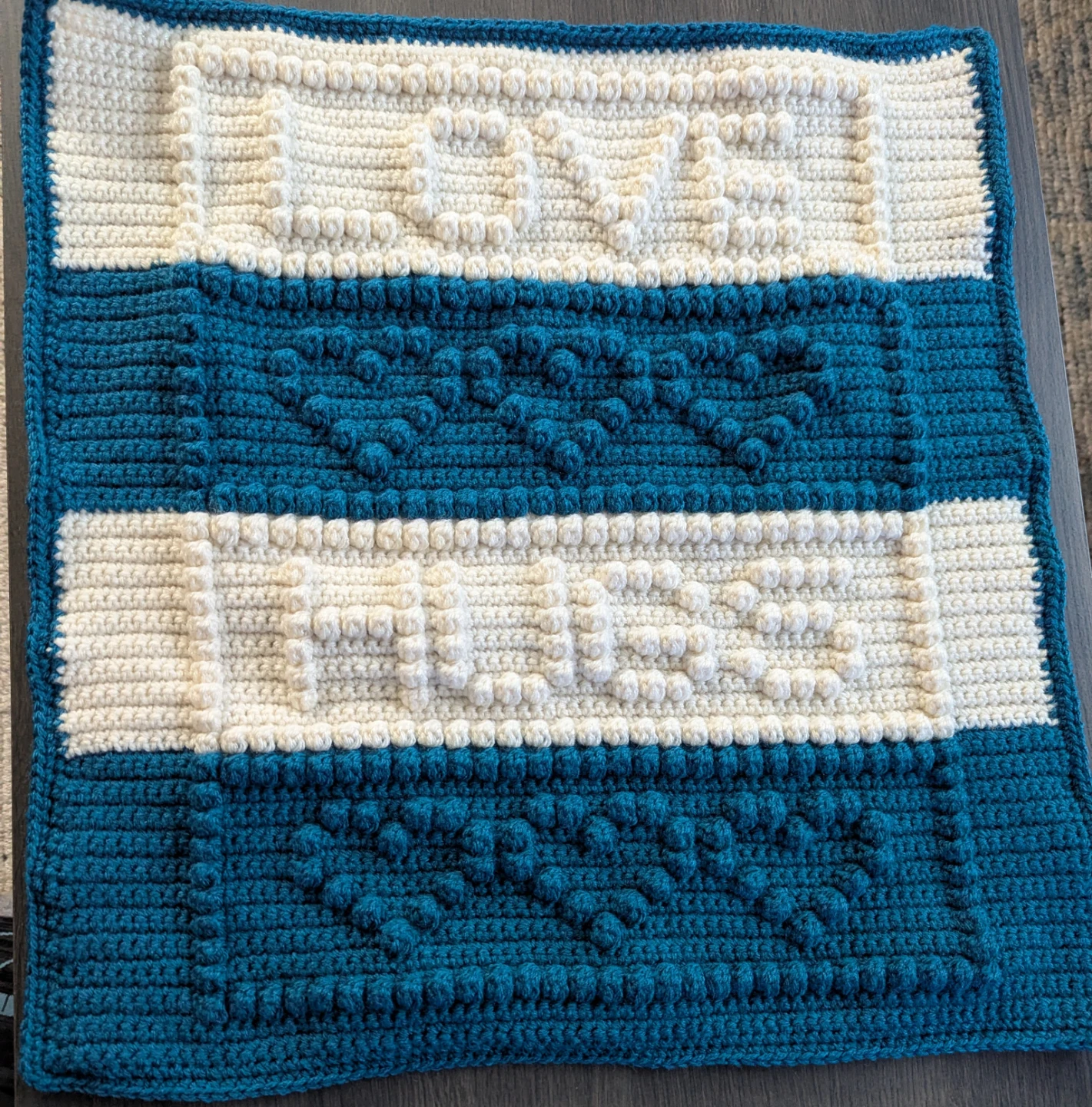Handmade Crocheted Love Hugs Blanket