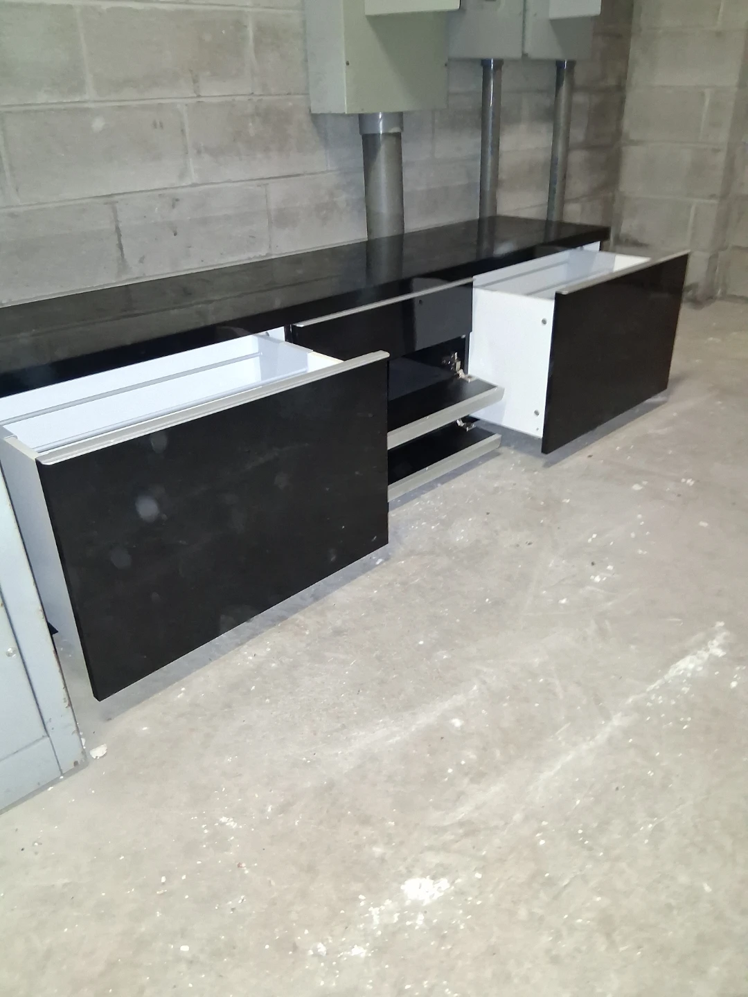 Black Media Console with Drawers - photo 3
