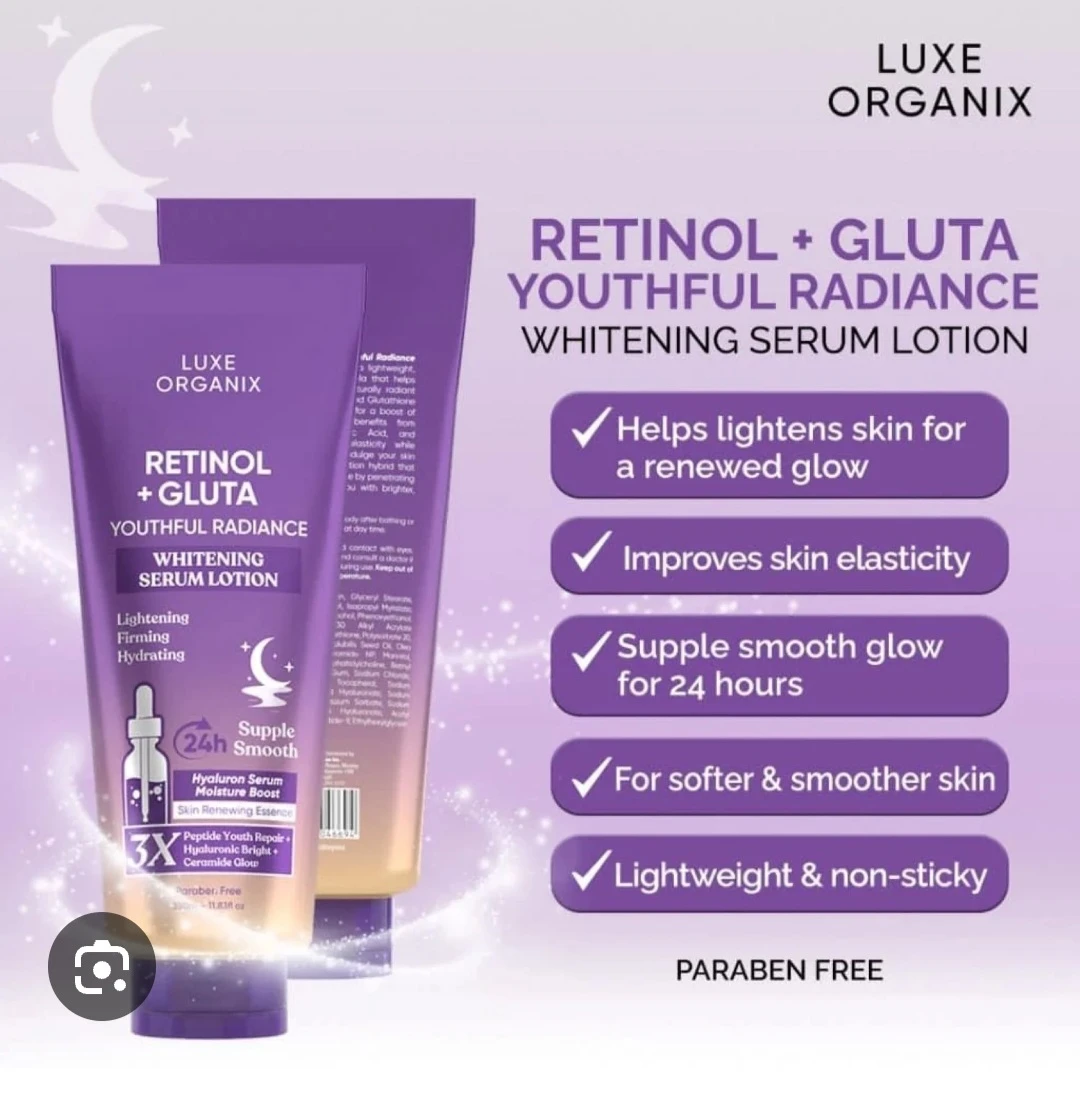 Luxe Organix Retinol + Gluta Whitening Serum Lotion - photo 2