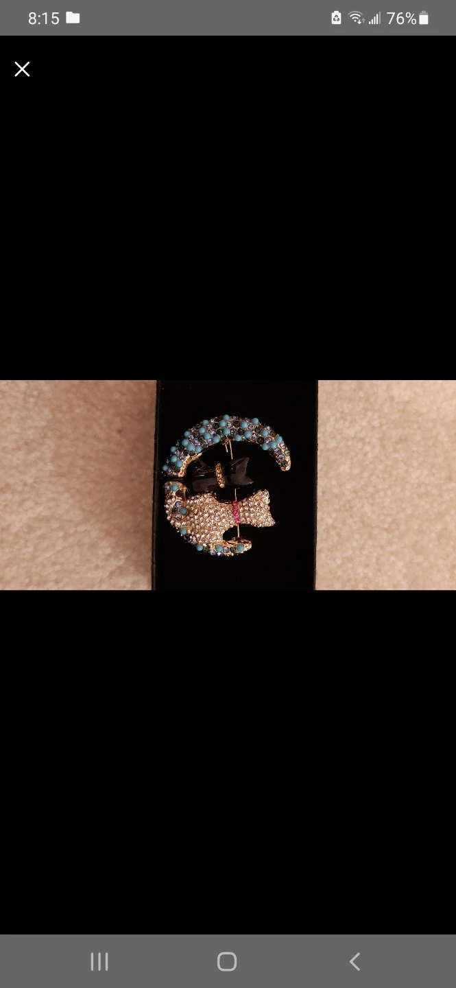 Brooch with two Cats on a  Moon. - photo 3