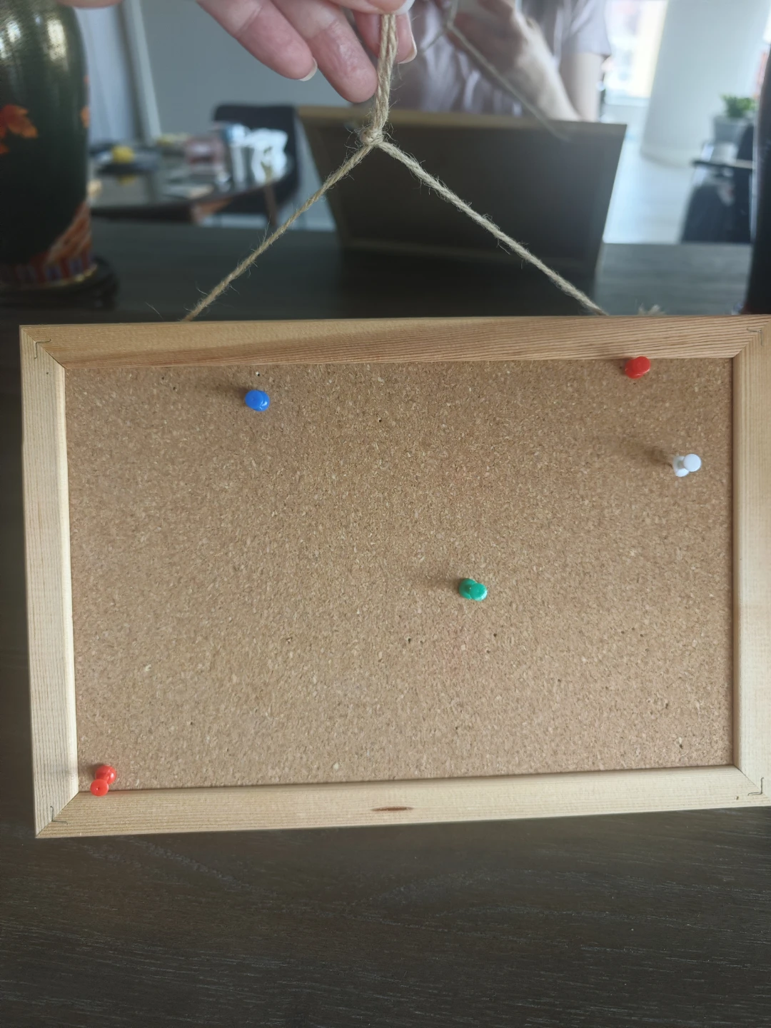 Cork Bulletin Board with Wooden Frame