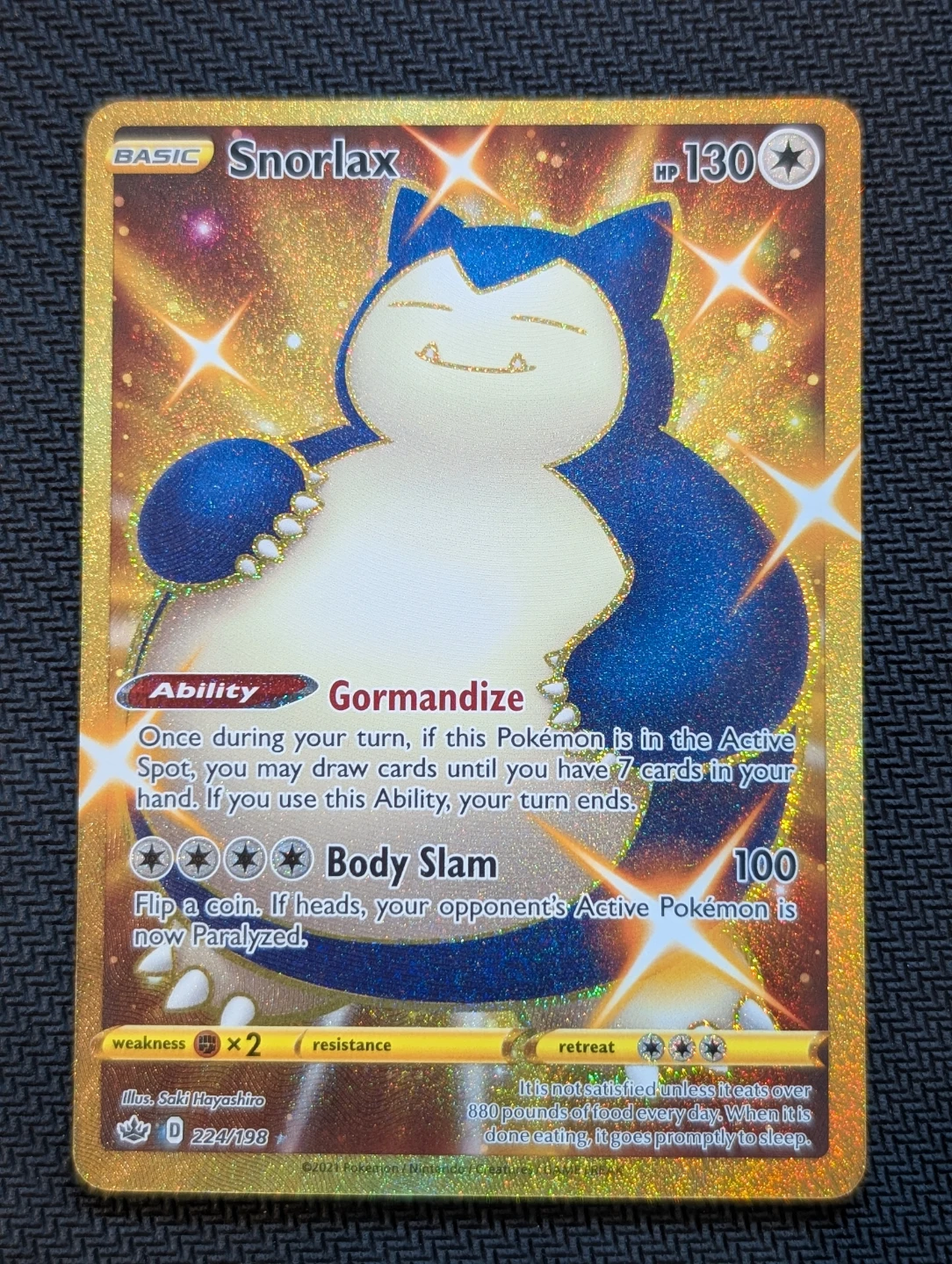 Snorlax Secret Rare Chilling Reign 224/198 - Pokemon