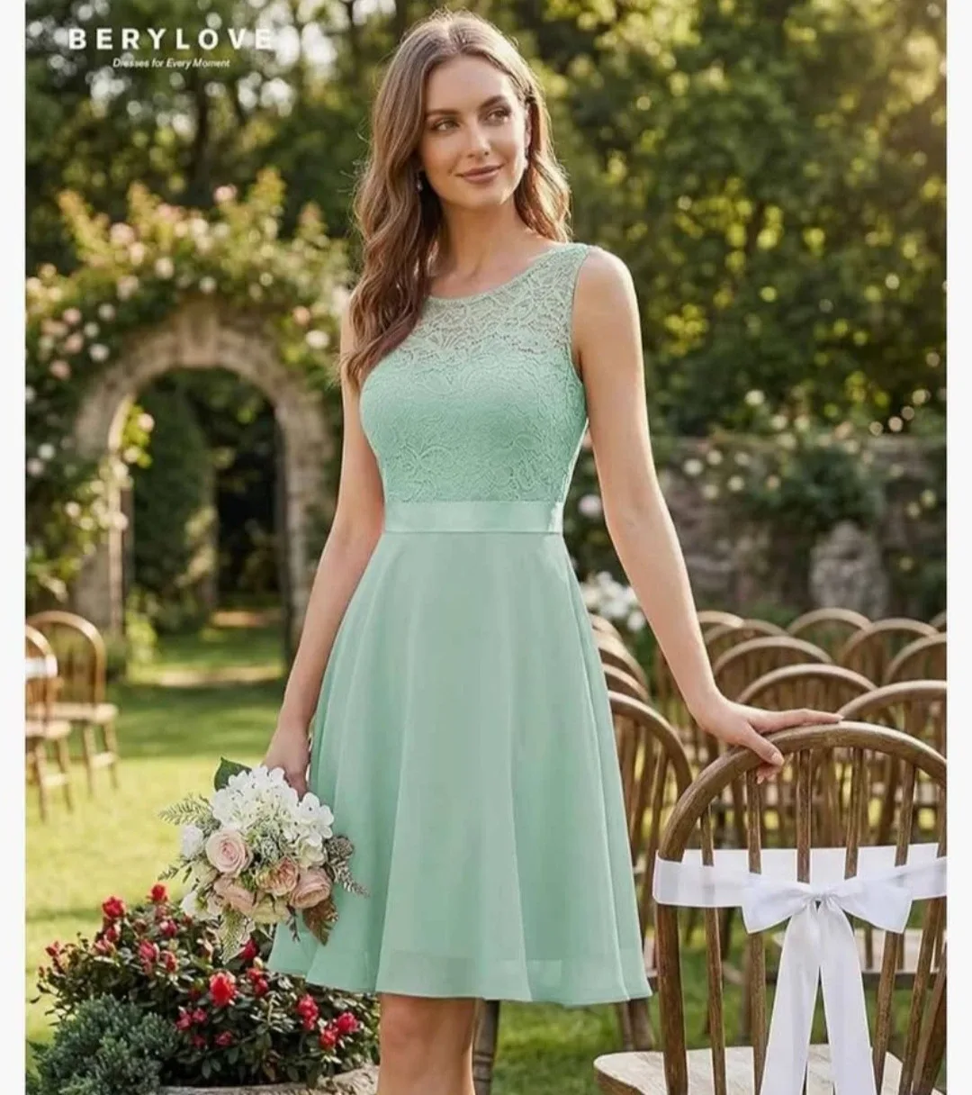 BeryLove Mint Green Lace A-Line Dress🏈 - photo 2