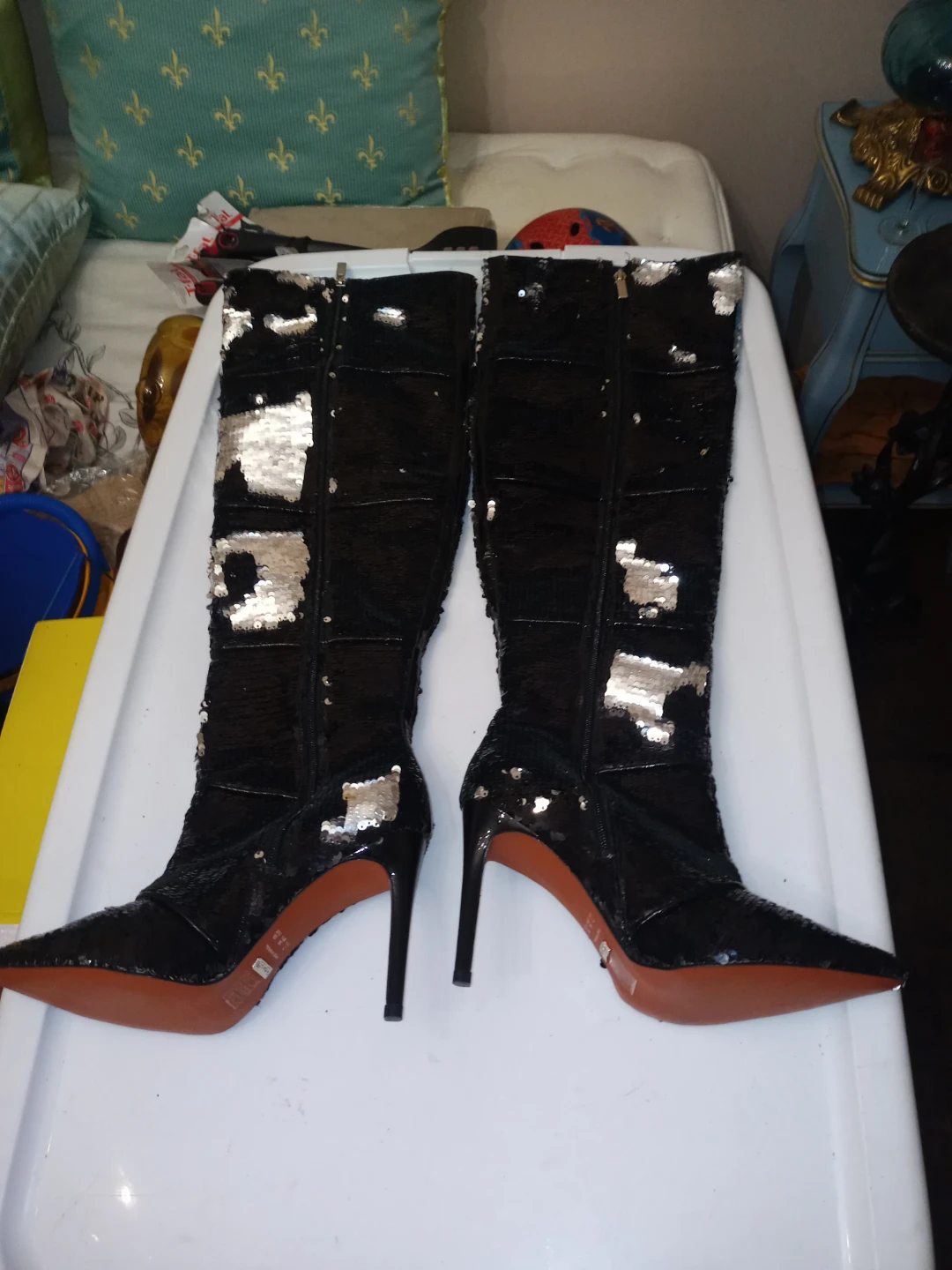 L' Intervalle Glitter Tall Women's Boots - Size 7 Made In Brazil - photo 2