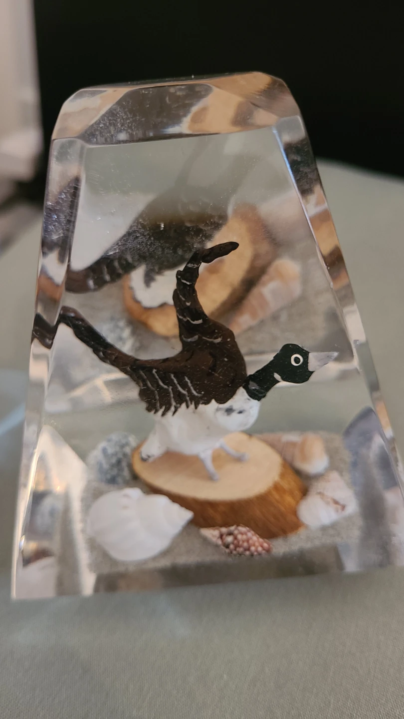 Vintage Cameron Acrylic Lucite Goose Paperweight - photo 3