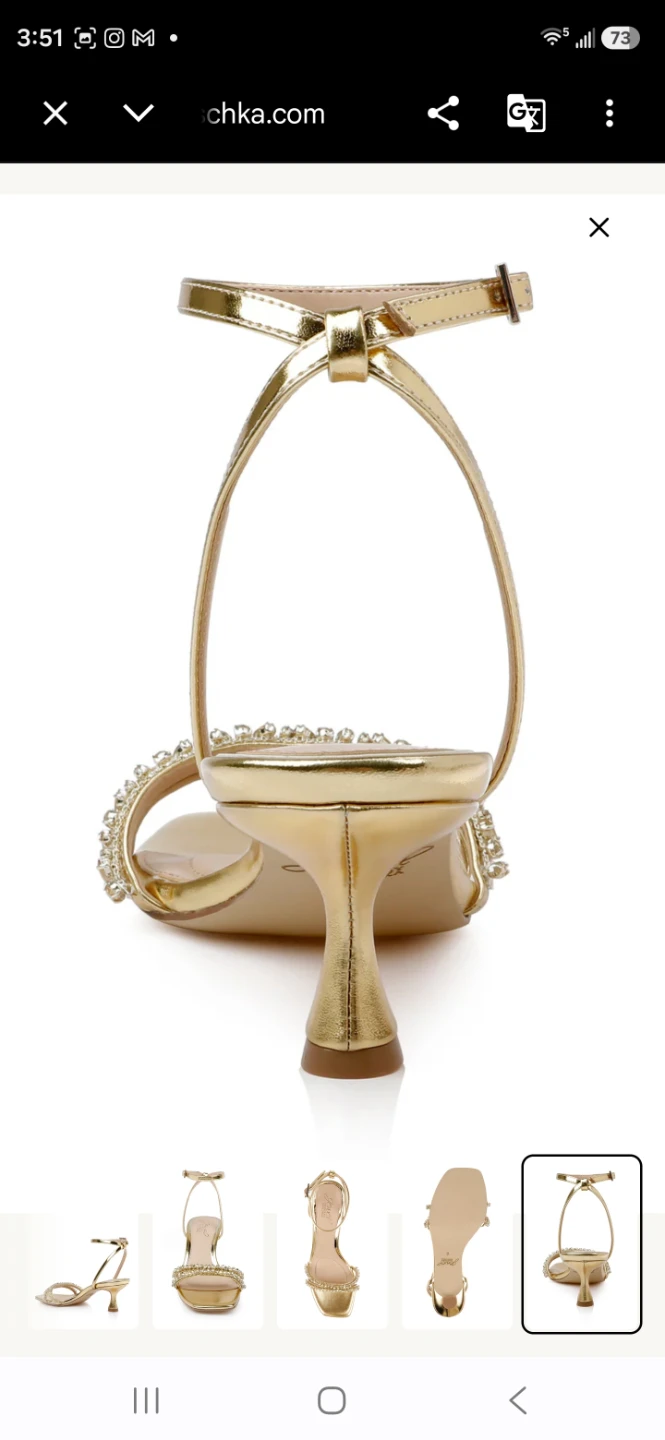 Jewel Badgley Mischka Nayla Kitten Heel Sandals Gold 🏈 - photo 2