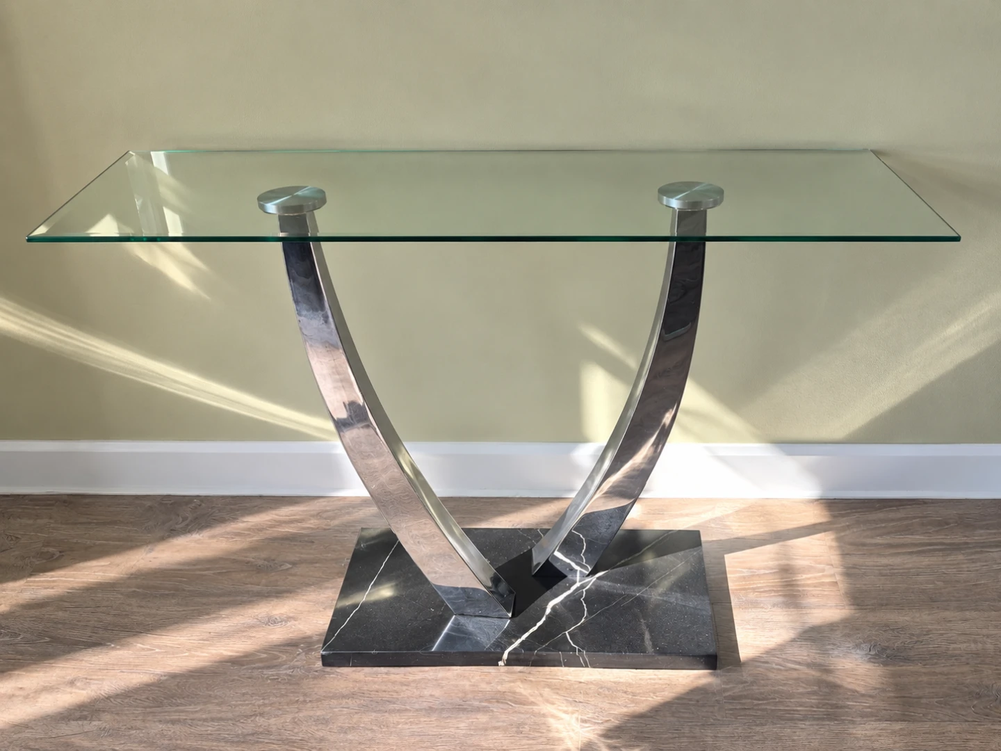 Modern Glass and Marble Console Table - photo 3