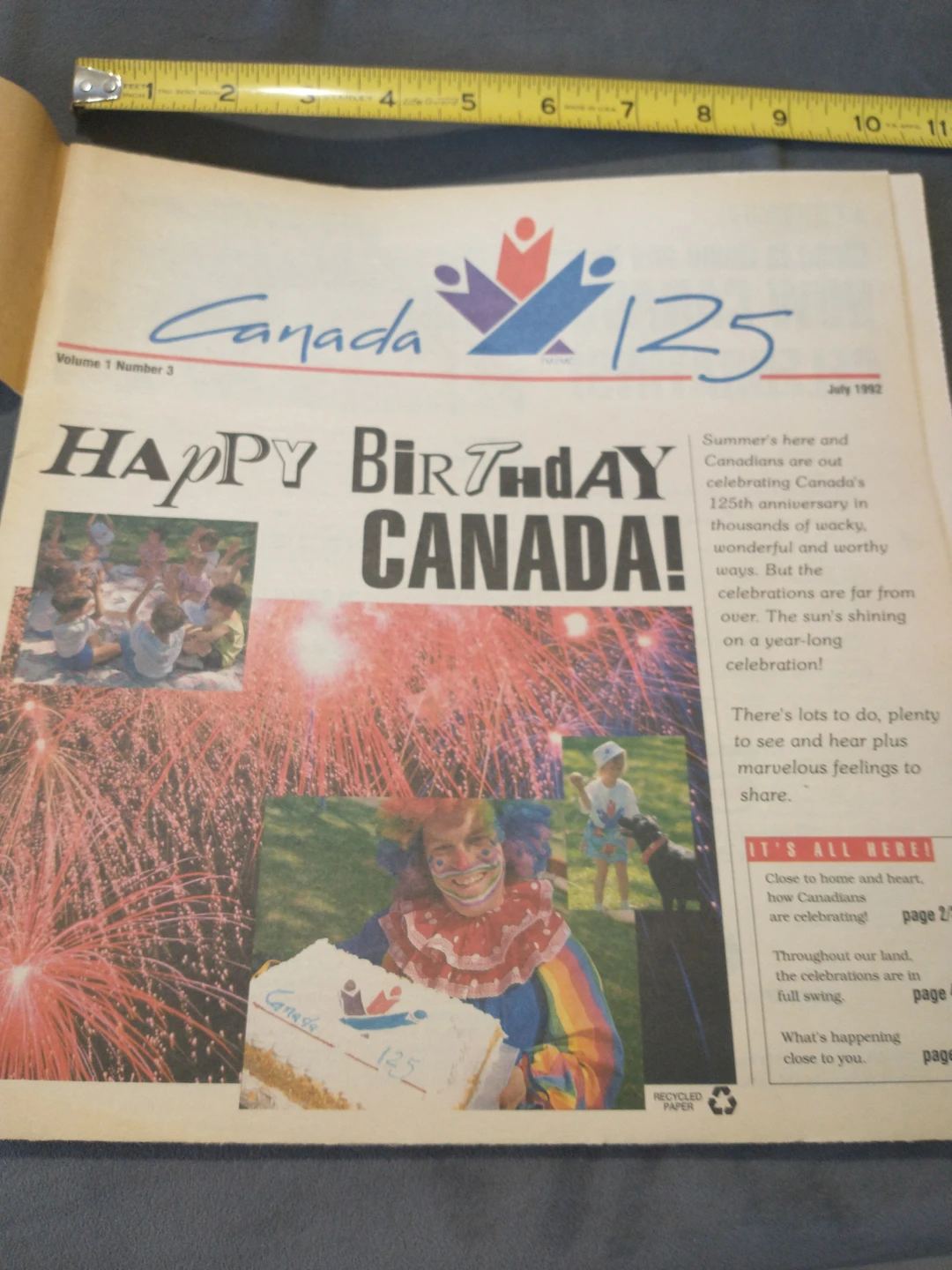 Canada 125 July 1992 Newspaper, Map and Bumper Sticker