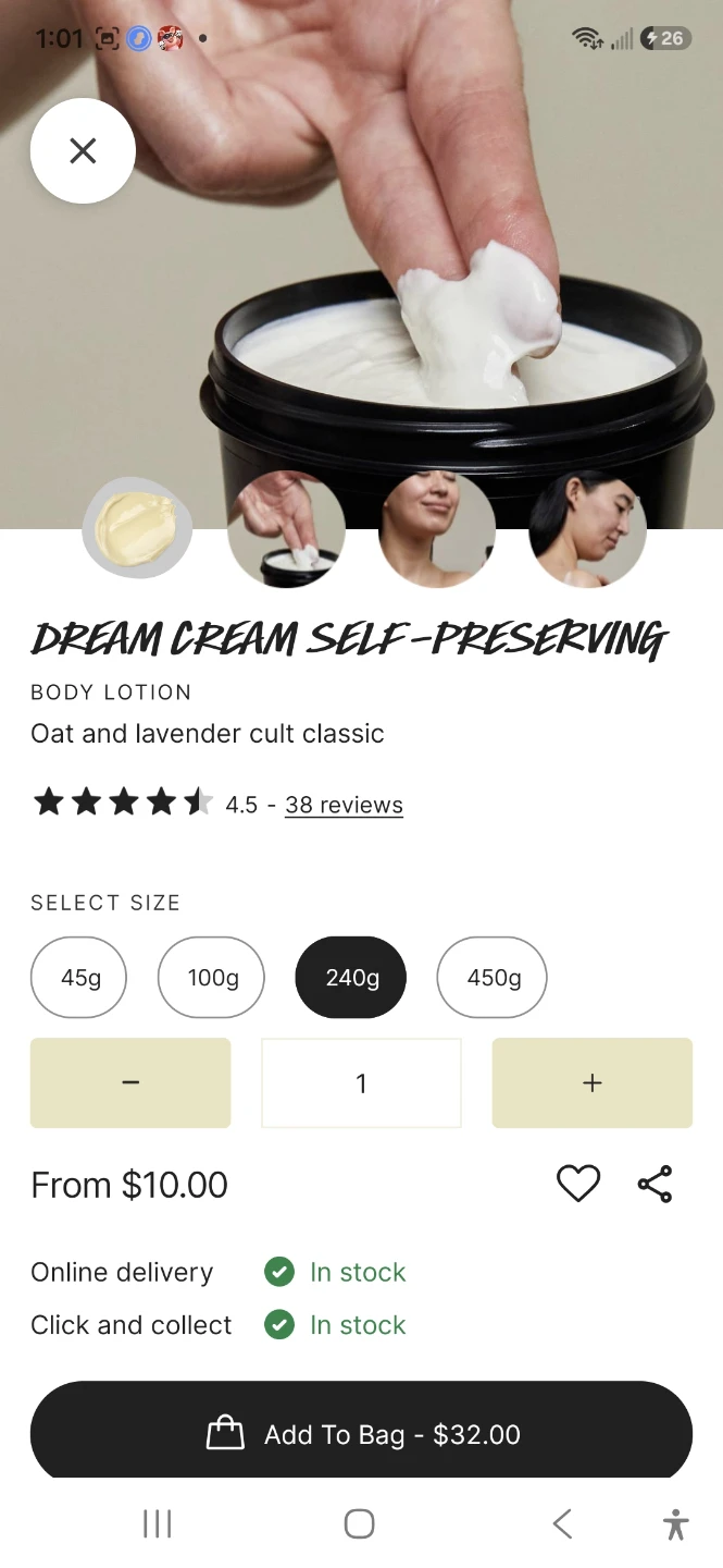 Lush Dream Cream Self-Preserving Body Lotion 240g