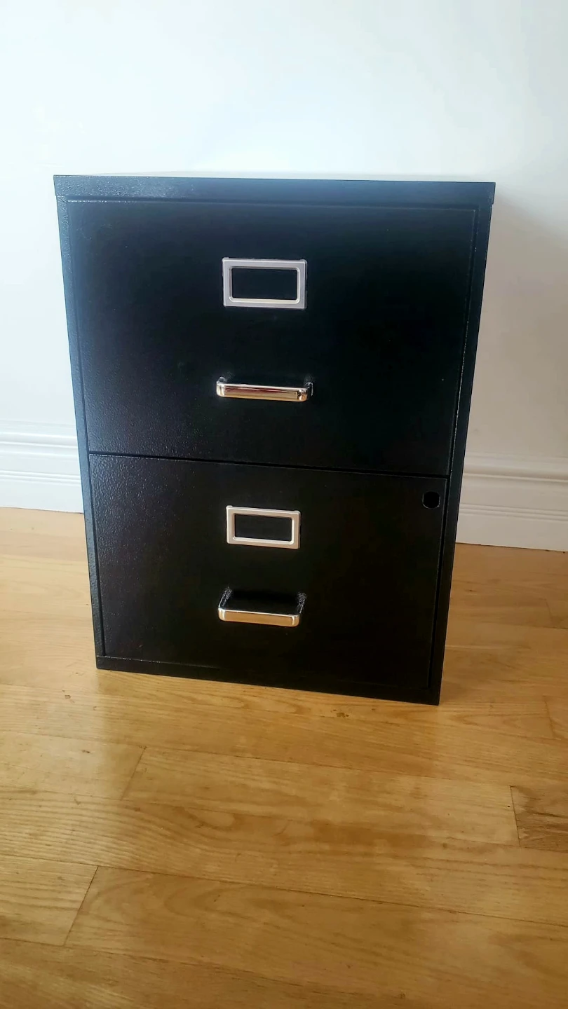 Black 2-Drawer Metal Filing Cabinet (3 Available)
