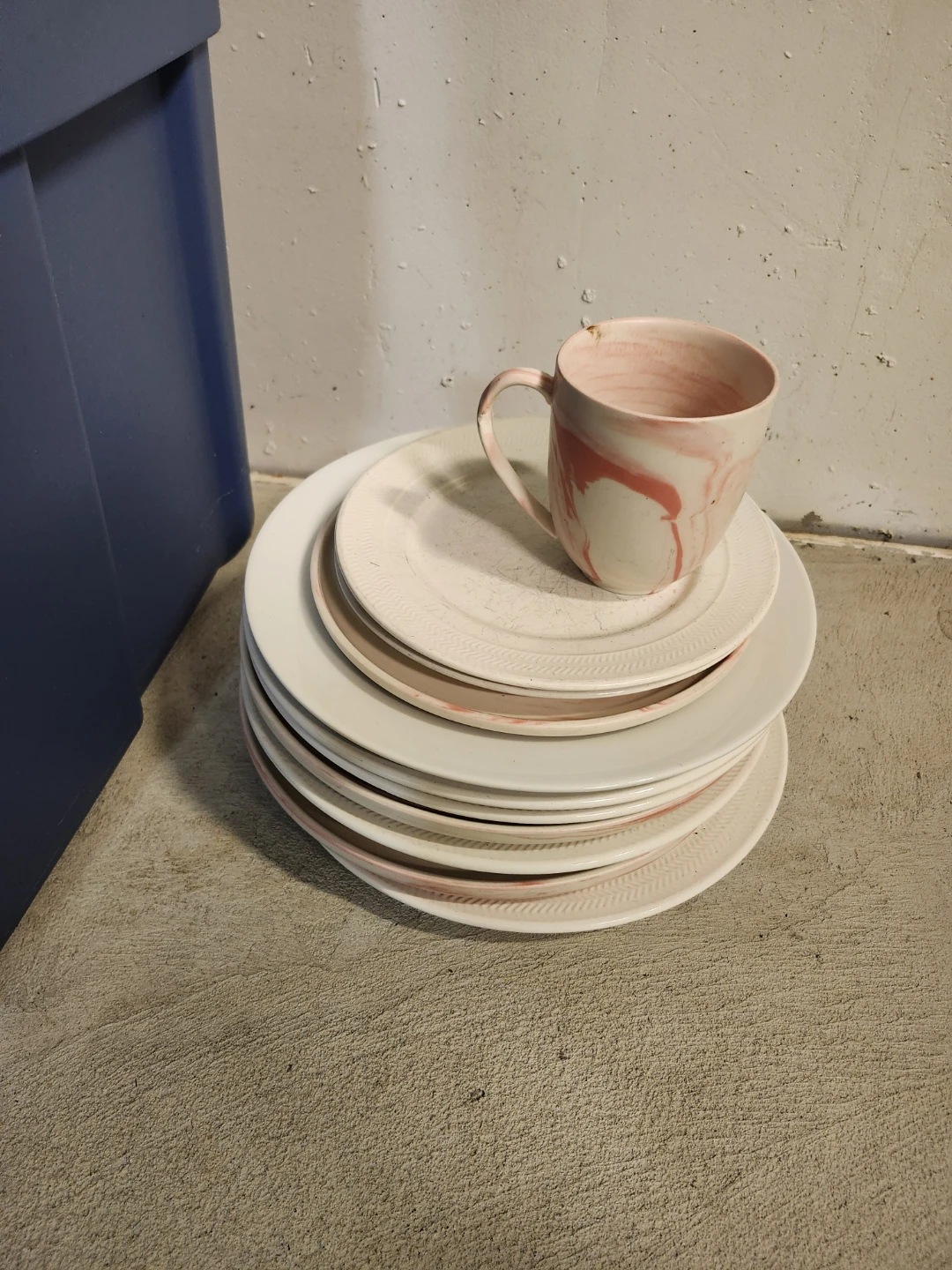 Assorted Dinner Plates and Mug Set