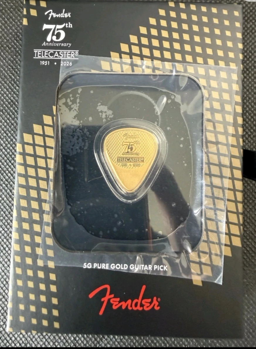 Fender 75th Anniversary Telecaster 5g Pure Gold Guitar Pick - photo 3