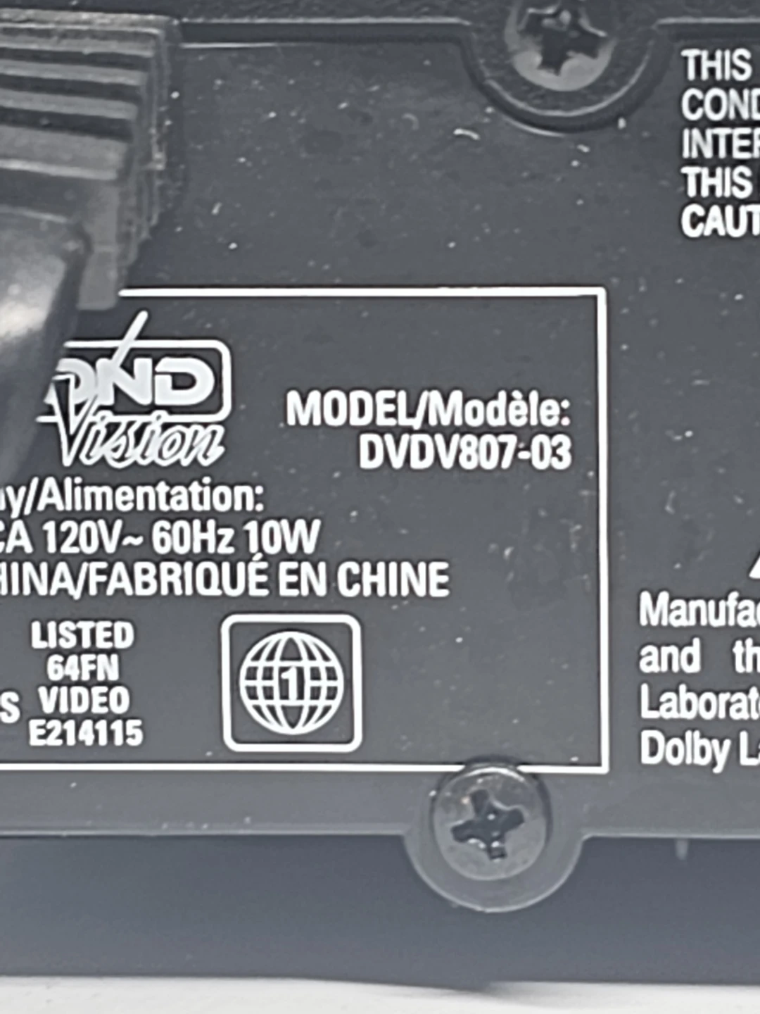Diamond Vision Progressive  DVD  Player DV807-03 - photo 3