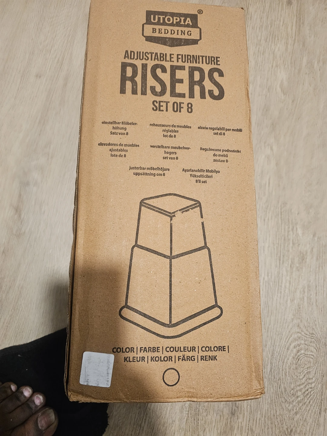 Adjustable Furniture Risers - 8 Pack| Bed Risers