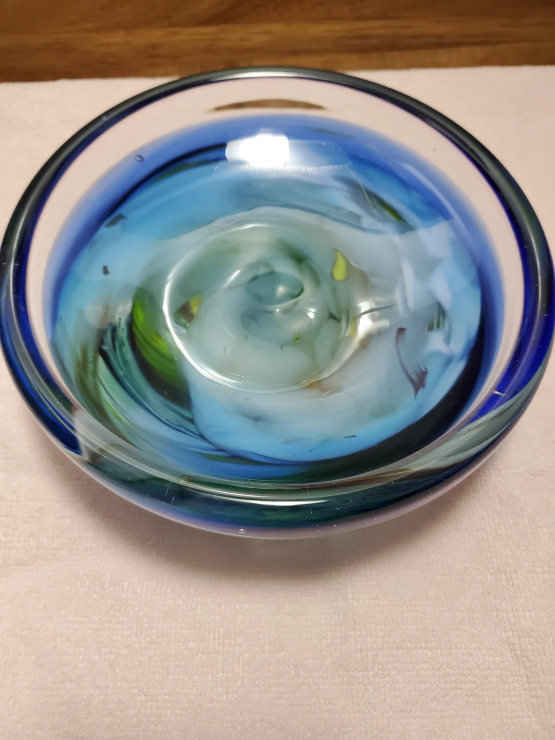 Artisan Swirl Glass Decorative Bowl - photo 2
