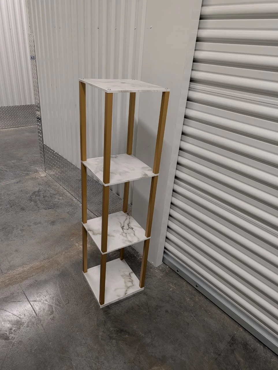 4-Tier Marble Effect Display Shelf