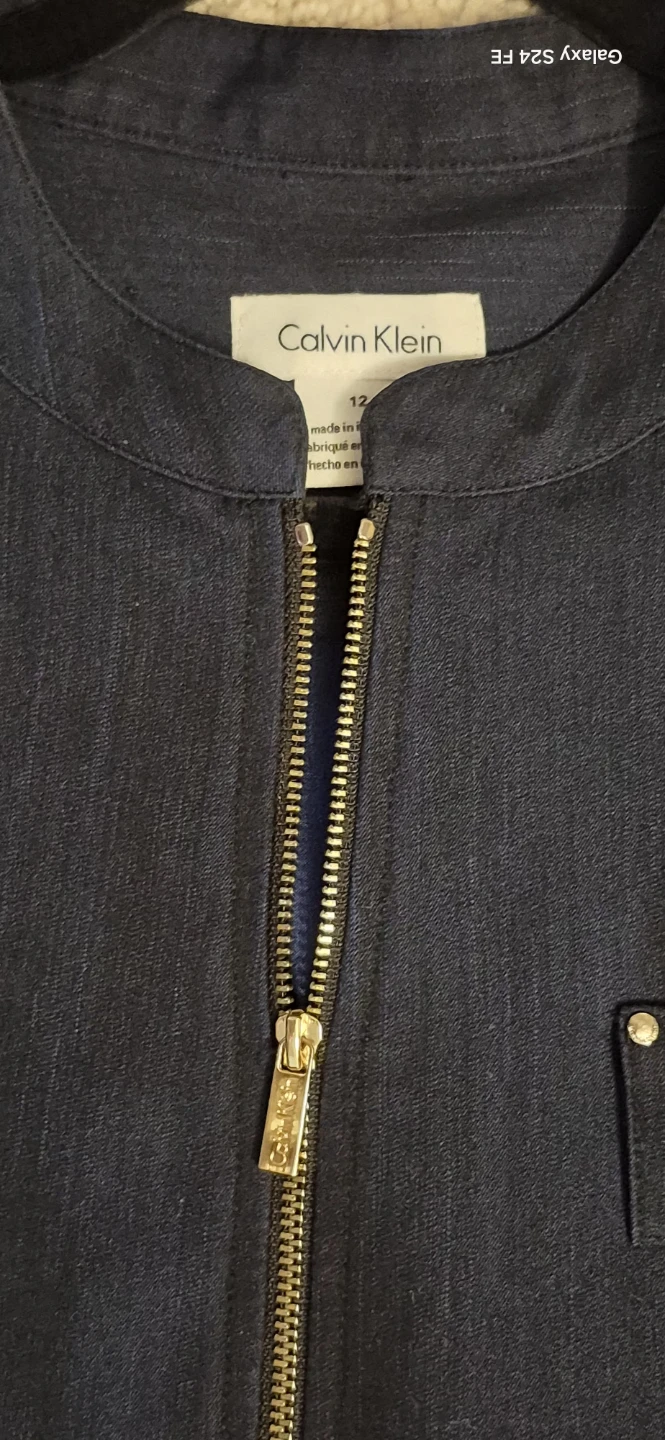 Calvin Klein Navy Blue Zip-Front Tunic, Size 12 - photo 2