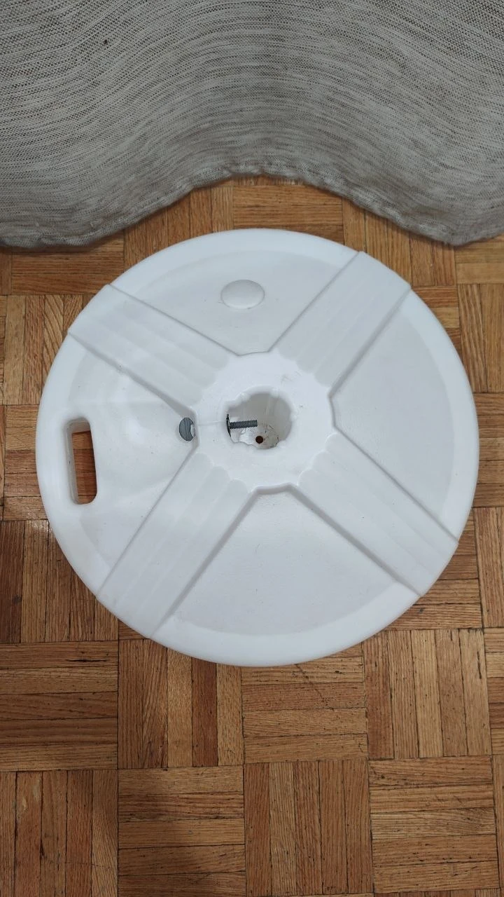 US Weight Durable Fillable Umbrella Base for Patio Table, White - photo 4
