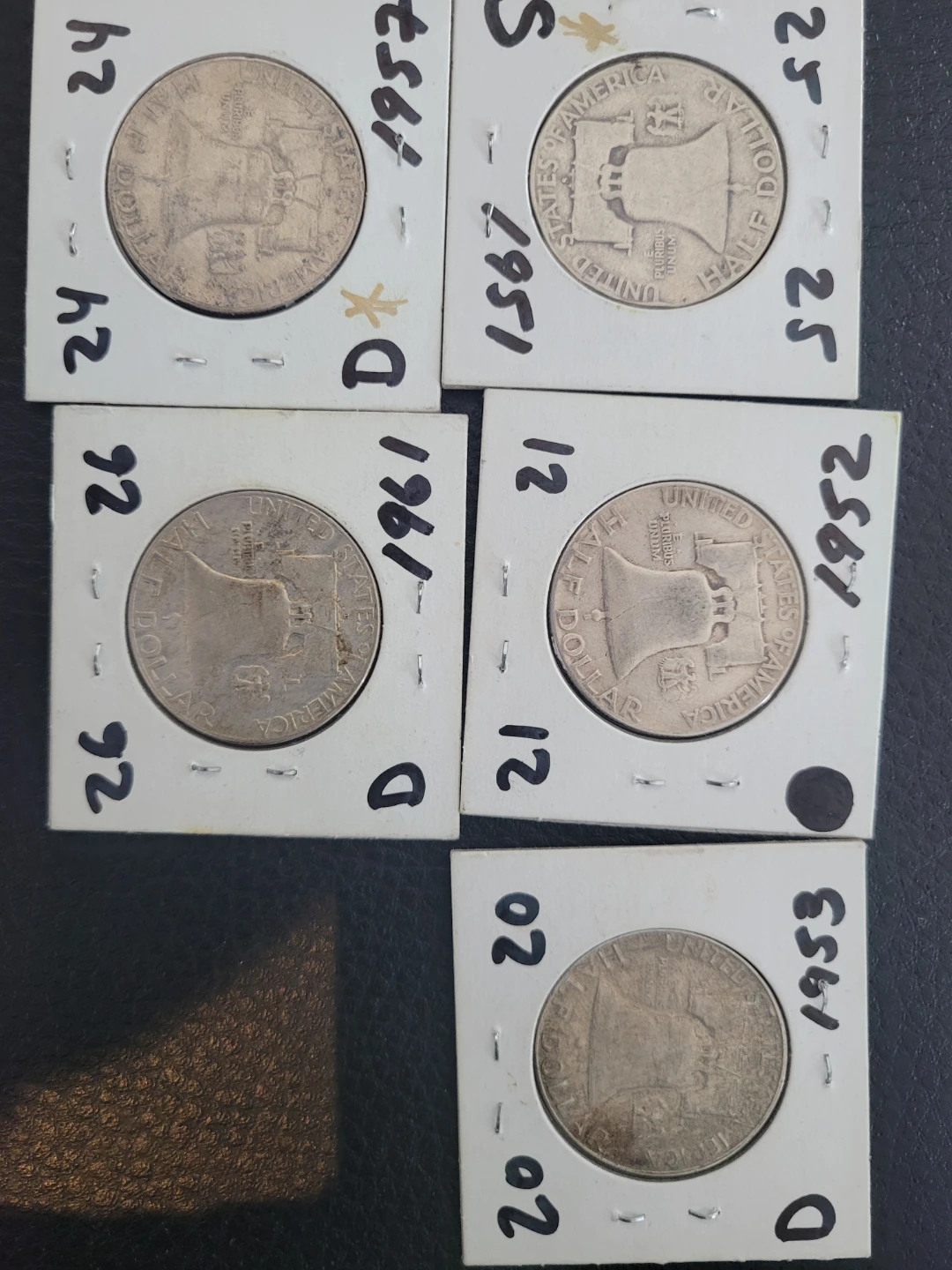 Lot of 5 US Half Dollar Coins - photo 2