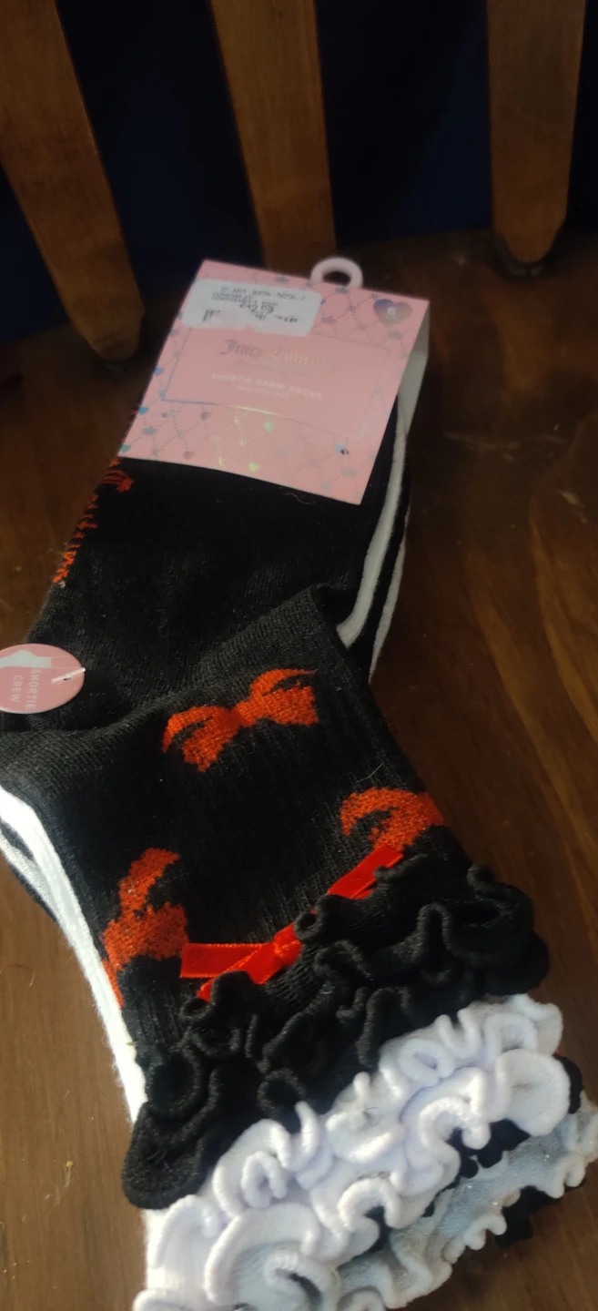 Juicy Couture Shortie Crew Socks 6 Pairs