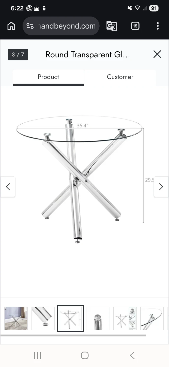 New Glass dining table only No chairs - photo 2