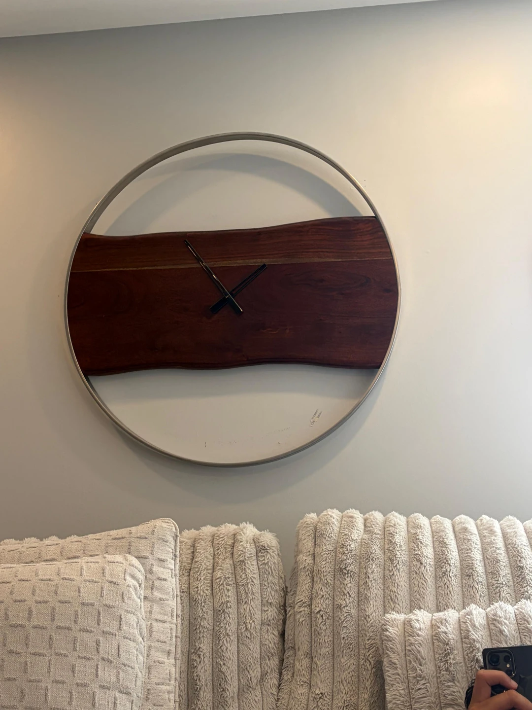 Panchali clock-  Round Live Edge Wall Clock - photo 2