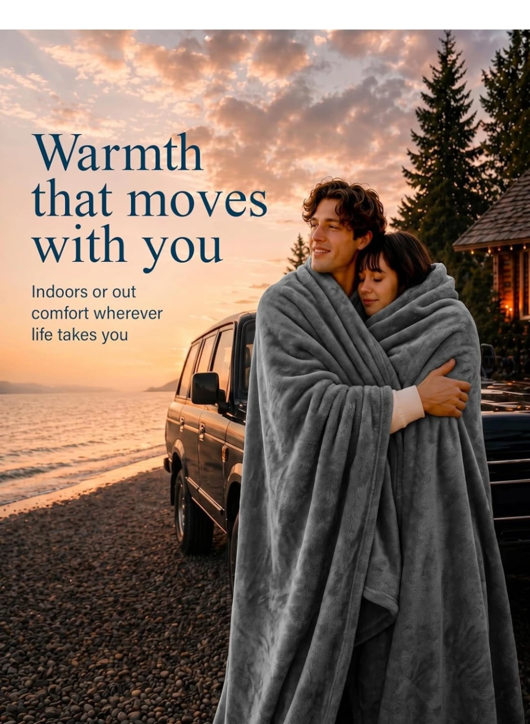 Soft Grey Plush Fleece Blanket in Queen Size - photo 2