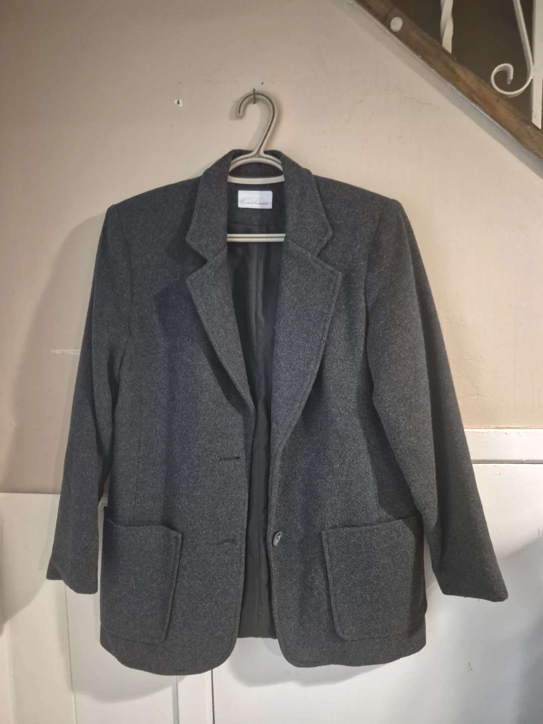 Gloria Vanderbilt dark grey wool blend jacket