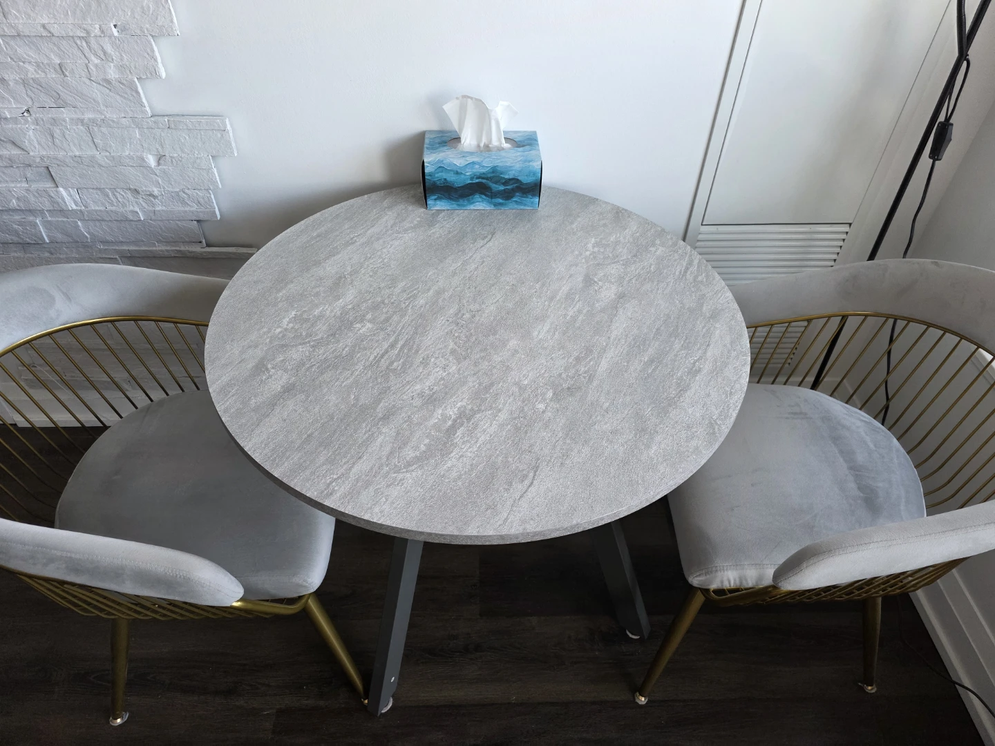 Modern Grey Bistro Set with Two Chairs - photo 2