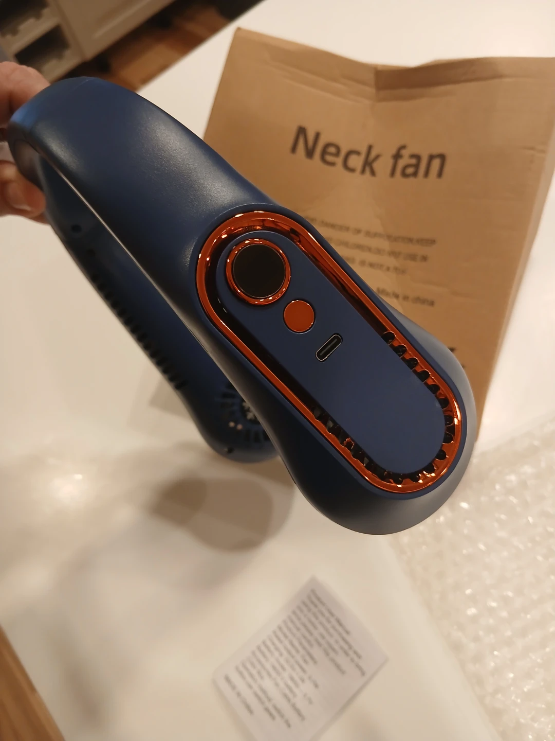 Portable Neck Fan - Navy Blue - photo 2