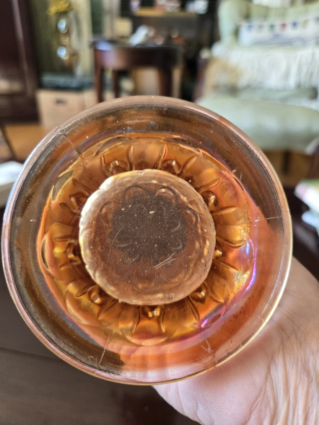 Carnival Glass, "Rustic" Marigold  Swung Vase - photo 3